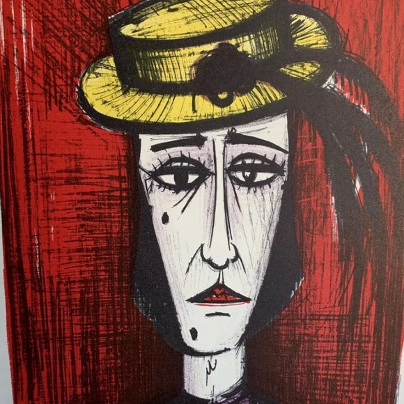 Authentic BERNARD BUFFET 1968 quadricromie matted to 11x14" w COA - Picture 3 of 6